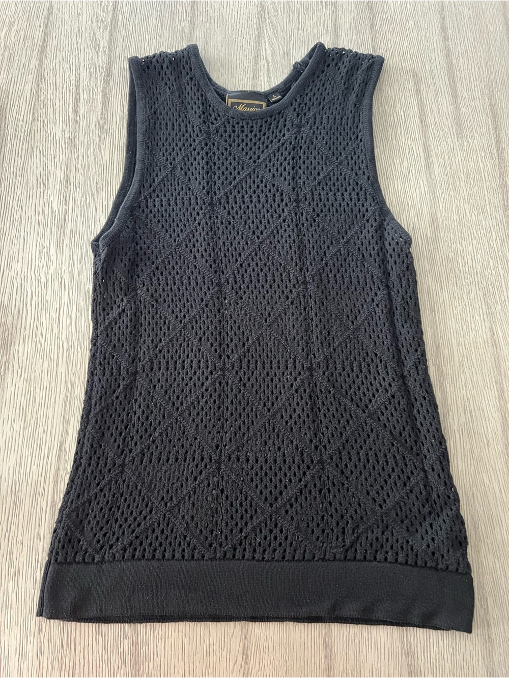 Massive luxury Men’s crochet knit crew neck sleeveless top